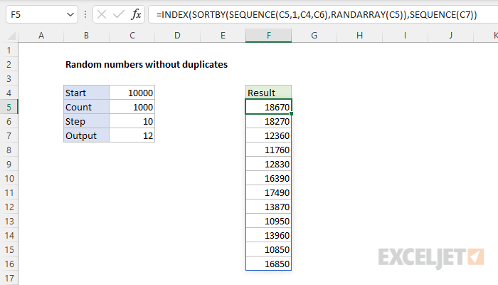 random-numbers-without-duplicates-excel-formula-exceljet